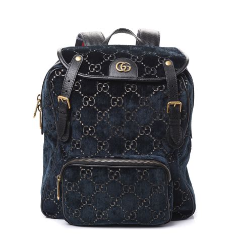 blue velvet gucci backpack